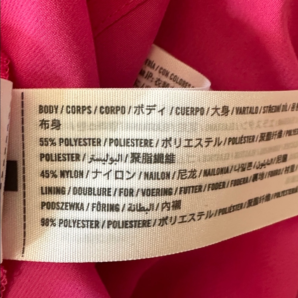 Abercrombie & Fitch Tiered Organza Pink Mini Dress MP - Picture 8 of 10